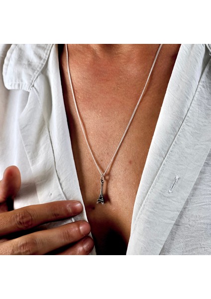 Gümüş Eyfel Kulesi Kolye 925 Ayar Gümüş Eyfel Kulesi Figürlü Unisex Kolye fırsatları