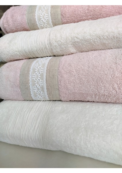 Tuana Keten Gipürlü 4 Parça Kutulu Banyo Takımı 2 Adet 90X150 cm 2 Adet 50X90 cm fırsatları