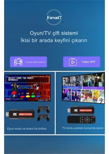 36500 Oyunlu Atari 5g 8k Hdr Ultra Hd 64 GB Tv Box + Game Box Android Tv + Oyun Konsolu 2 In1 Cihaz modelleri