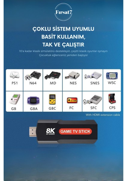 36500 Oyunlu Atari 5g 8k Hdr Ultra Hd 64 GB Tv Box + Game Box Android Tv + Oyun Konsolu 2 In1 Cihaz
