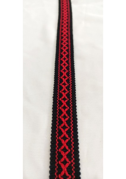 Kırmızı Siyah Örme Şerit ( 2,5 cm )