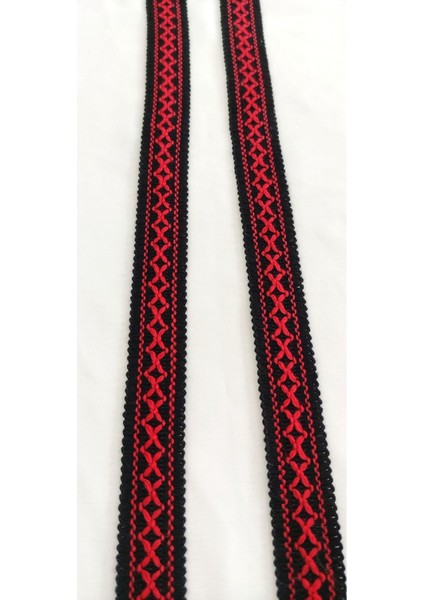 Kırmızı Siyah Örme Şerit ( 2,5 cm ) modelleri