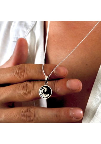 Gümüş Dalga Figürlü Kolye 925 Ayar Gümüş Dalga Model Unisex Kolye