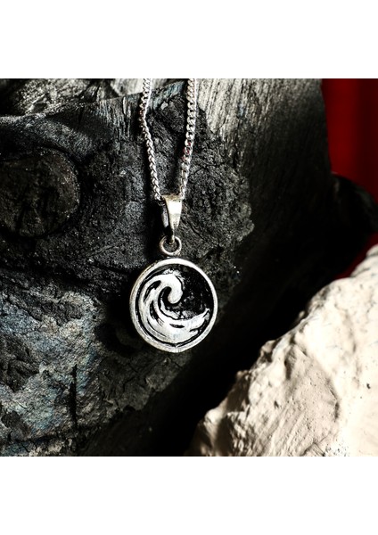Gümüş Dalga Figürlü Kolye 925 Ayar Gümüş Dalga Model Unisex Kolye fiyatları