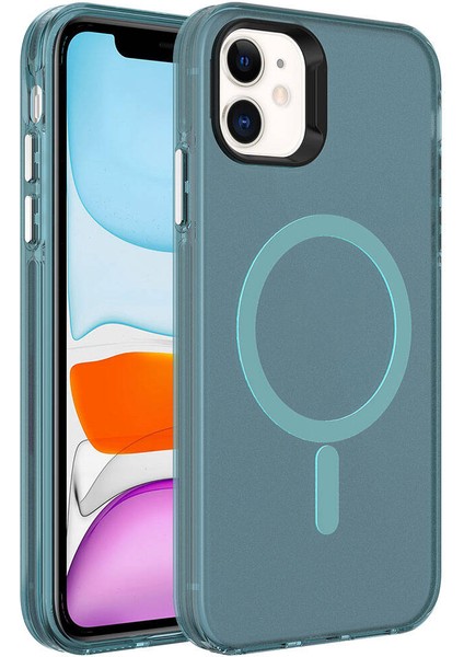 iPhone 12 Uyumlu Xemu Magsafe Şarj Özellikli Buzlu Transparan C-Pro Sert Kapak-Derin Mor fırsatları