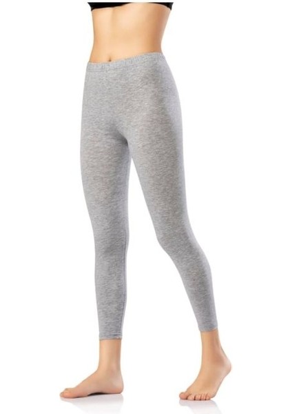 Kota 2'li Pamuklu - Likralı Penye Kadın Uzun Tayt