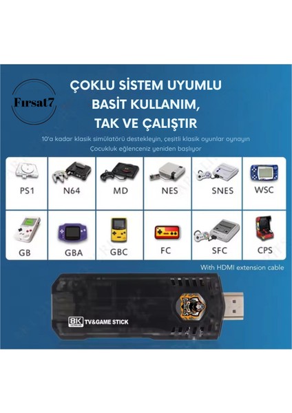 5g 8k Ultra Hd 64 GB Tv Box + Game Box Android Tv + Oyun Konsolu 2in1 Youtube Netflix Oyun Konsolu