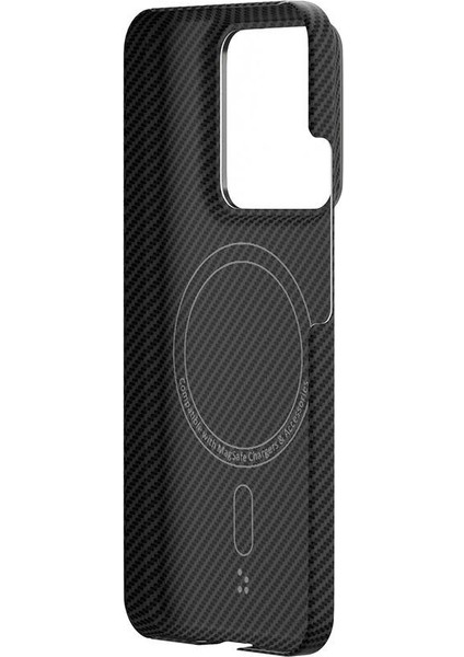 Xiaomi Mi 14 Kılıf Magsafe Şarj Özellikli 600D Kevlar Xemu Krek Karbon Kapak-Siyah indirimleri