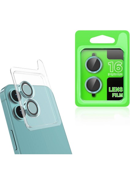 Apple iPhone 16 Xemu Cl-07 Kamera Lens Koruyucu-Açık Yeşil