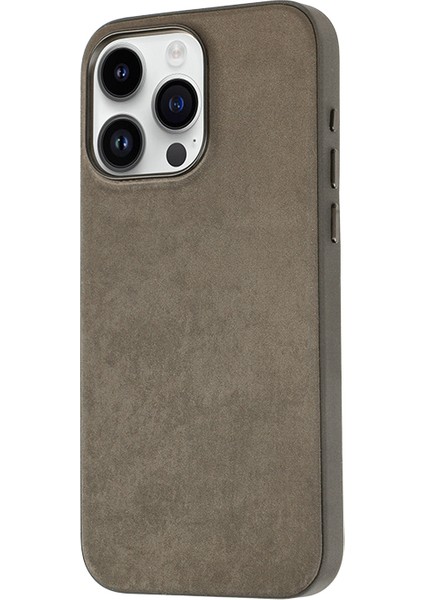 iPhone 15 Pro Uyumlu Xemu Mikro Fiber Mimoza Kapak-Kahverengi