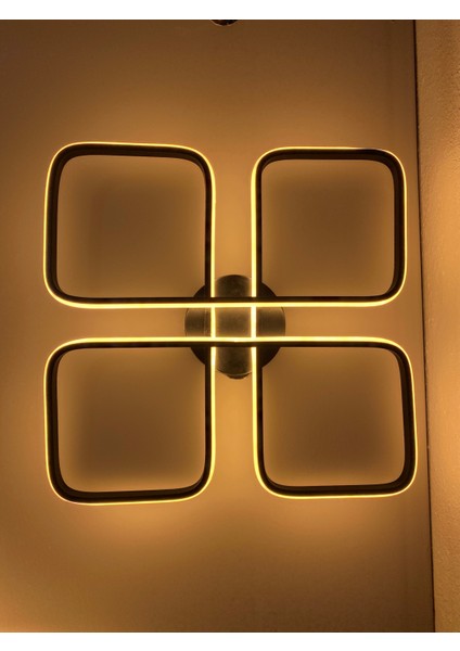 Yüksek Aydınlatmalı Kare Siyah Tavan Plafonyer LED Avize, 3 Renk Aydınlatma fiyatları