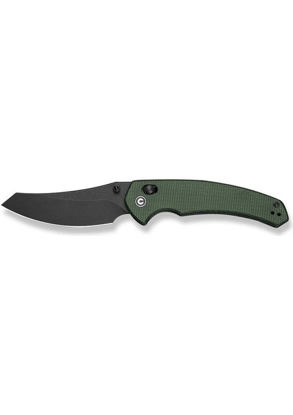 Sixgill Thumb Stud & Crossbar Lock Knife Black Stonewashed Green Micarta Handle Çakı