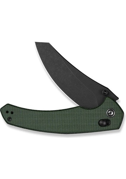 Sixgill Thumb Stud & Crossbar Lock Knife Black Stonewashed Green Micarta Handle Çakı fırsatları