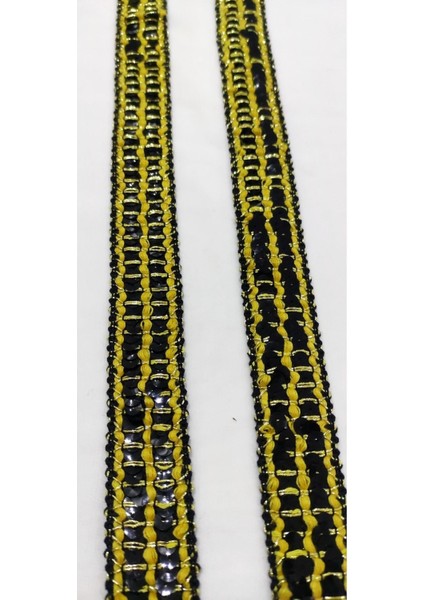 Sarı Renk Siyah Pul Payet Şerit fiyatları