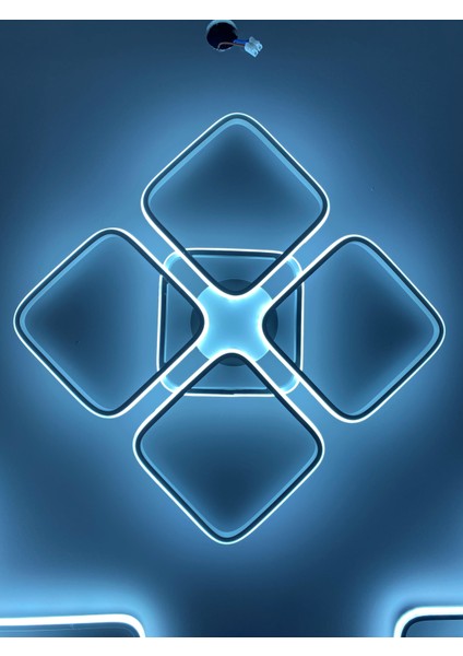 Yüksek Aydınlatmalı Kare Beyaz Tavan Plafonyer LED Avize, 3 Renk Aydınlatma fiyatları