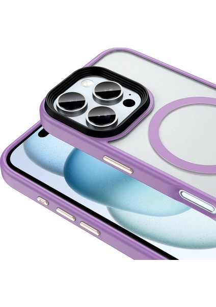 Apple iPhone 16 Pro Max Kılıf Mat Arka Yüzey Wireless Şarj Özellikli Xemu Flet Magsafe Kapak-Titanyu fiyatları