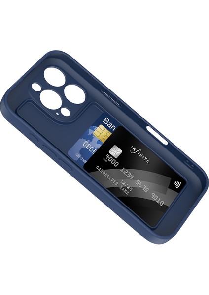 iPhone 16 Pro Max Kılıf Kamera Korumalı Kartlık Hazneli Xemu Vitra Kapak - Gri modelleri