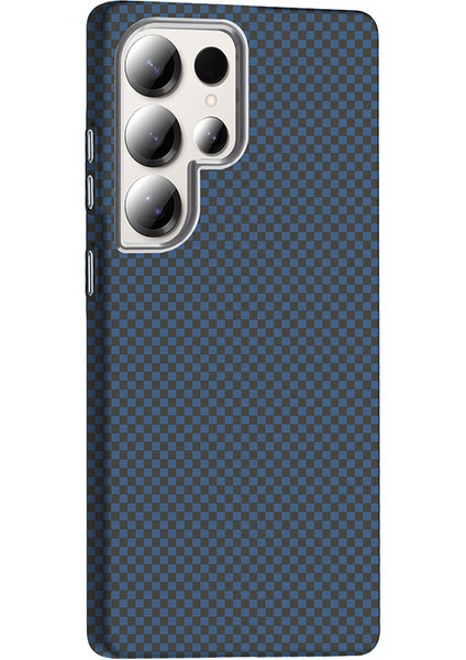 Galaxy S25 Ultra Kılıf M-Safe Şarj Özellikli Karbon Fiber Görünümlü Xemu Gros Kapak - Siyah-Lacivert modelleri