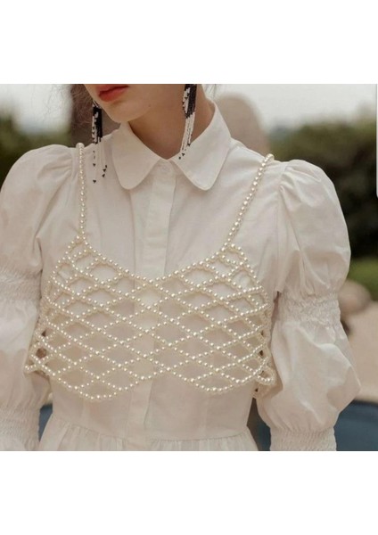 Inci Boncuk Örme Büstiyer