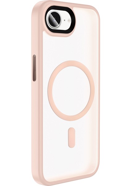 iPhone 16E Kılıf Mat Arka Yüzey Wireless Şarj Özellikli Xemu Flet M-Safe Kapak - Lacivert indirimleri