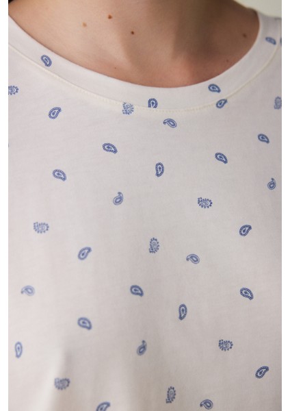 Gardenya Hailee Çiçekli Pamuklu Bisiklet Yaka Kısa Kollu Pijama Takımı fiyatları