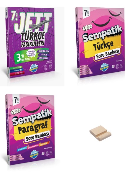 7. Sınıf Türkçe ve Paragraf Jett ve Sempatik Soru Bankası 3lü Set + Telefon Tutucu