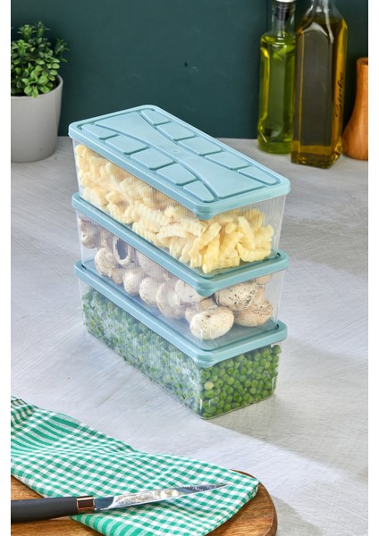 Saklama Kabı 3 Adet 2000 ml Mavi