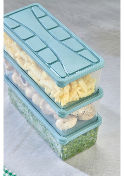 Saklama Kabı 3 Adet 2000 ml Mavi modelleri