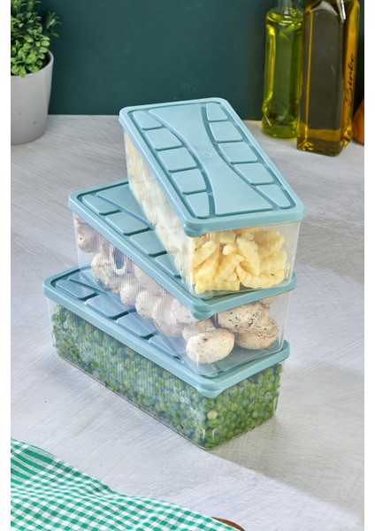 Saklama Kabı 3 Adet 2000 ml Mavi fırsatları