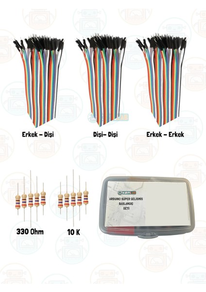 Arduino Uno R3 Başlangıç Seti (20 Parça 124 Bileşenli - LCD Ekranlı Maker Seti) + Saklama Kutulu fırsatları