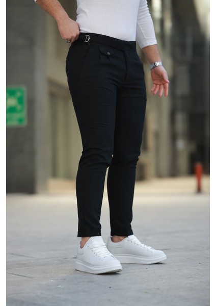 Erkek Bel Toka Detaylı Pileli Pantolon