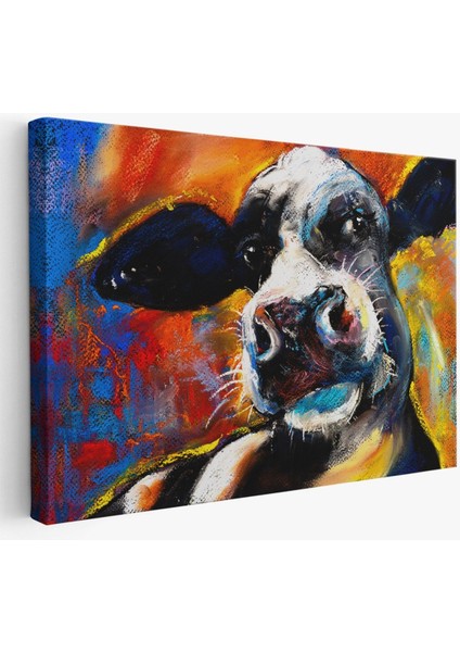 Inek Portresi Modern Sanat Dekoratif Kanvas Duvar TABLO-6521