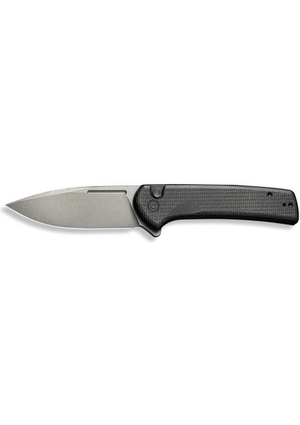 Conspirator Flipper & Button Lock Knife Black Micarta Handle