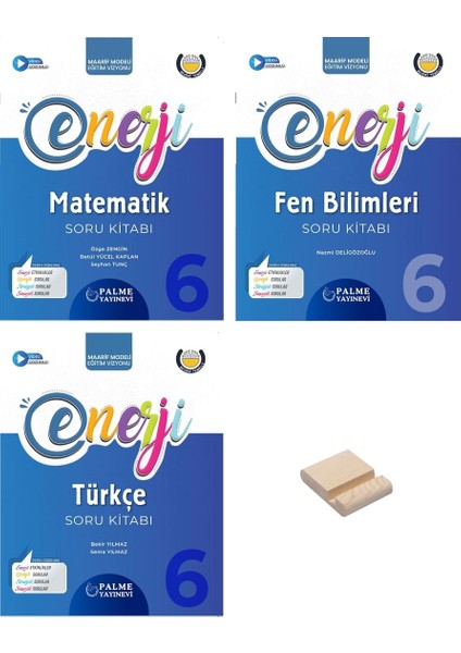 6. Sınıf Enerji Matematik Fen Bilimleri ve Türkçe Soru Bankası 3lü Set + Telefon Tutucu