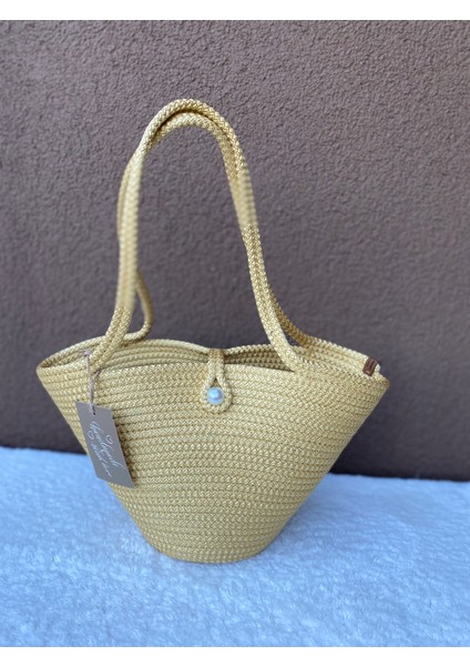 Hasır Çanta,kol Çantası,plaj Çantası (Miniboy)