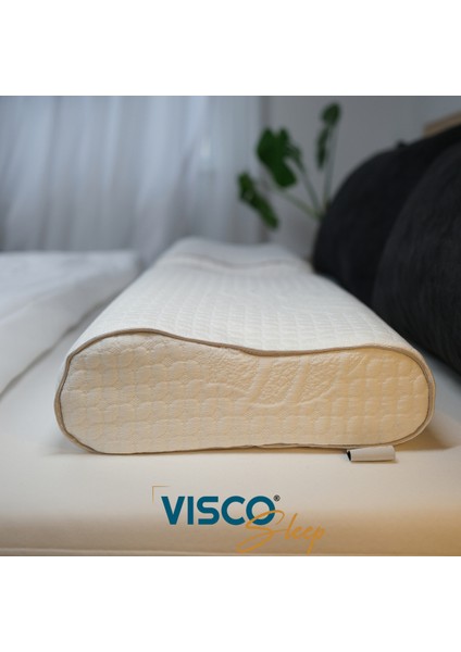 Ortopedik Yastık Visko Yastık Velicia Boyun Destekli Yastık Doğal Viskon Kılıflı 55 x 35 x 12-10 cm modelleri