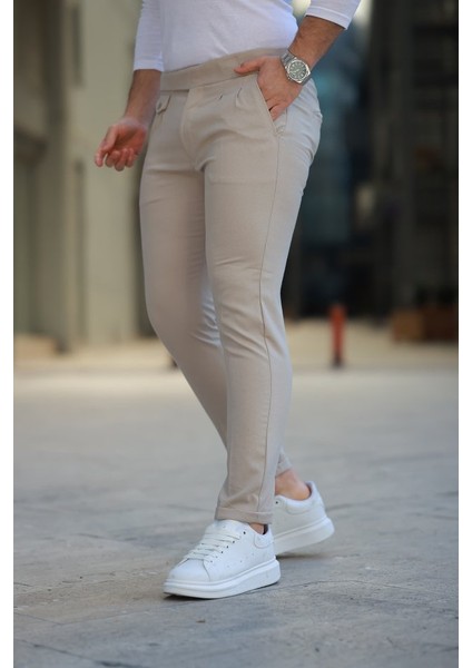 Erkek Bel Toka Detaylı Pileli Pantolon modelleri