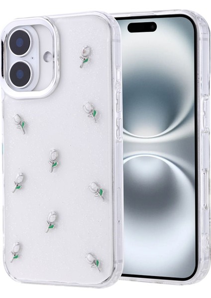 Iphone 16 Plus Uyumlu Kabartma Desenli Epoksili Kılıf