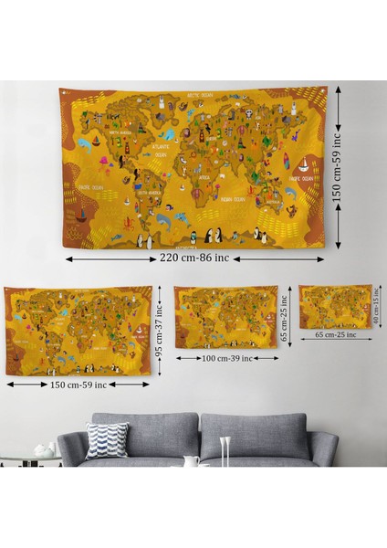 Eğitici Dünya Haritası Dünya Atlası Çocuk ve Bebek Odası Duvar Örtüsü-Halısı 3781 indirimleri