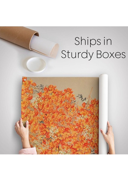 Gerçeküstü Kadın Kanvas Duvar Sanatı, Portakal Çiçekleri Duvar Örtüsü - HALISI-5232 indirimleri