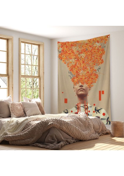 Gerçeküstü Kadın Kanvas Duvar Sanatı, Portakal Çiçekleri Duvar Örtüsü - HALISI-5232