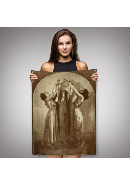 Şabat Ayinin De Dans Eden Kadınlar Dekoratif Duvar Örtüsü-Halısı Halloween -6385 fiyatları