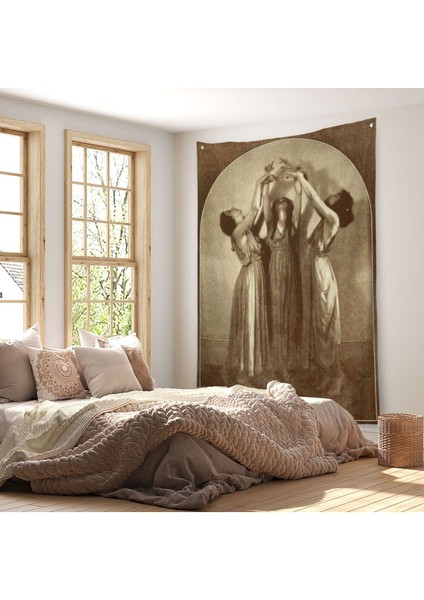 Şabat Ayinin De Dans Eden Kadınlar Dekoratif Duvar Örtüsü-Halısı Halloween -6385