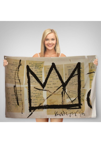 Jean Michel Basquiat Notlar ve Taç Eseri Kanvas Duvar ÖRTÜSÜ-HALISI-5001 fiyatları