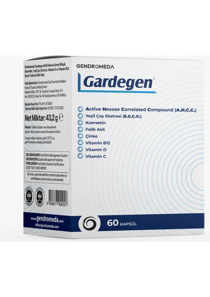 Gardegen 60KAPSÜL(AHCCompoud, EGCG, Quercetin, Folic Asit,Çinko,Vitamin D,C,B12 Kapsül) modelleri