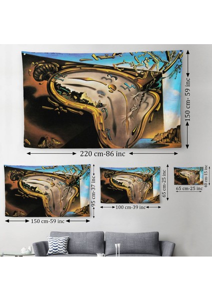 Salvador Dali'nin Eriyen Saat Belleğin Azmi Duvar ÖRTÜSÜ-HALISI-6599 modelleri