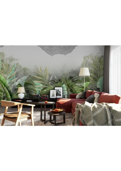 Tropikal Yaprak Desenli Duvar KAĞIDI-5579