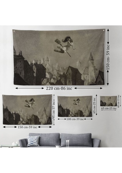 Amerikan Kabusları Duvar Örtüsü-Halısı, Şabat Ayini, Cadı Uçuşu, Wiccan Sihirli DEKOR-5374 modelleri