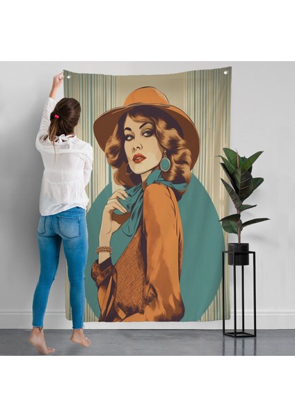 Güzel Retro Kadın Duvar ÖRTÜSÜ-8069 modelleri