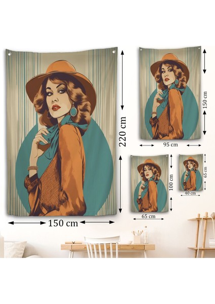 Güzel Retro Kadın Duvar ÖRTÜSÜ-8069 fırsatları